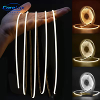Bande LED COB ultra-mince 5 mm 12V 24V 400 LED/m CRI90+ sans points, flexible et sans couture pour la décoration discrète des vitrines et armoires
