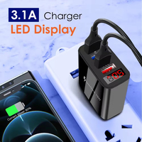 Chargeur mural universel 18W 3.1A à charge rapide QC3.0, 4 ports USB, prise électrique de voyage pour la maison, prise britannique