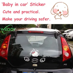 1 шт. 3D Автомобильные наклейки, милый мультяшный малыш в автомобиле, обогревающие украшения, наклейки, светоотражающие виниловые Стильные наклейки