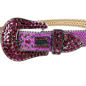 Moda bayanlar batı Denim kemer çıkarılabilir büyük toka elmas erkekler kakma Rhinestone perçin erkek kemer - Product Image 2