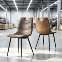 Chaise de salle à manger de luxe moderne haut de gamme, design élégant en cuir pour la maison, les loisirs, la table de salle à manger d'hôtel, style simple, chaises de restaurant