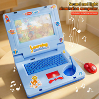 Máquina Educativa de Aprendizaje, Simulación de Computadora Portátil con Luz, Música, Teclado, Batería, Mini Laptop de Juguete para Niños