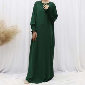Abiti Lunghi Eleganti da Donna Musulmana Turca del Medio Oriente Dubai con Collo Tondo Maniche Lunghe Multicolore Taglie Forti - Product Image 5