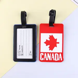 High Quality Creative Country Flag Custom Soft Pvc Printed Luggage Name Tag Rubber Airplane Luggage Tag Suppliers