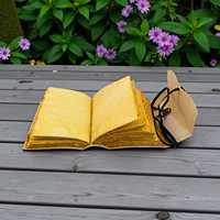 Carnet de notes en cuir à couverture rigide avec phases lunaires, Grimoire personnalisé, Cahier des Ombres, Journal fait main vintage, Cadeau sorcière, Papier