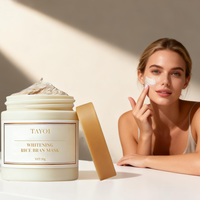 Masque Visage Bio Végan à l'Extrait de Riz Coréen, Vitamine E et Minéraux pour Peaux Sèches - Hydratant, Éclaircissant, Nettoyant en Profondeur des Pores