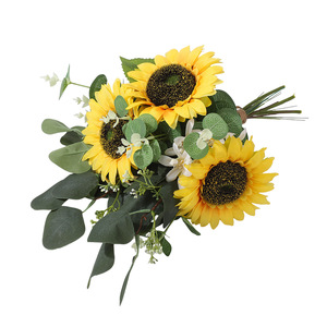 Ramo de Girasoles Artificiales de Tela de Seda, Alta Simulación, Decoración para el Hogar, Accesorios de Fotografía - Product Image 5