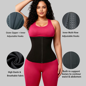 Fascia Modellante per la Vita con Cerniera e Ganci, Guaina Dimagrante Donna, Doppia Compressione in Neoprene, Trainer per la Vita Femminile - Product Image 4
