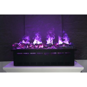 Chimenea Eléctrica Decorativa de Vapor de Agua <span class=keywords><strong>con</strong></span> Llama LED 3D Ajustable y Personalizable de 100cm, <span class=keywords><strong>con</strong></span> Leños Decorativos - Product Image 4