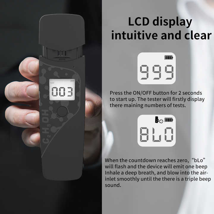 Portable Professional Contactless Breath Sampling Breathalyzer Personal ...