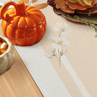 Chemin de table d'automne avec citrouille et guirlande florale 'Bonjour l'automne', décorations feuilles d'érable pour la maison et les fêtes en intérieur et en extérieur