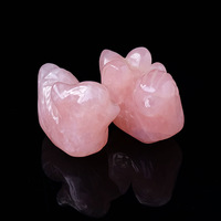 Vente chaude DIY : Artisanat en cristal de guérison, sculptures d'animaux en quartz rose, canard mandarin pour la décoration intérieure