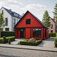 Maison conteneur pliable et extensible de 40 pieds avec toit en pente et grenier, villa modulaire préfabriquée