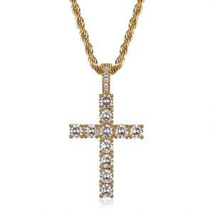 Hip Hop Iced Out CZ Zircon Religious Cross Waterproof 316L Pvd Stainless Steel Fashion Jewelry <b>Pendant</b> Necklaces for <b>Men</b> Women - Product Image 3