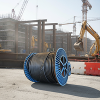 Cable de Alimentación Eléctrico Submarino de Bajo Voltaje, de Cobre Sólido, para Construcción Industrial y Ferroviaria, de 3-5 Núcleos