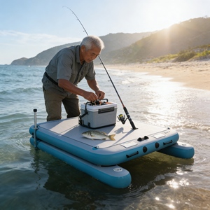 Plataforma Flotante de Agua, <span class=keywords><strong>Isla</strong></span> Inflable, Muelle Flotante, Muelle Inflable Plegable para Exteriores con Tecnología Drop Stitch - Product Image 3