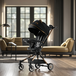 2025 Stylish <strong>Baby</strong> Stroller One-Key Rotation Two-Way Pushing Hidden Footrest Easy-Foldable Breathable 4-Wheel Aluminum Alloy - Product Image 5