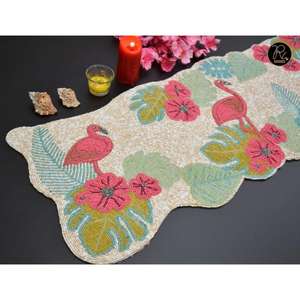 Camino de mesa de cuentas hecho a mano de primera calidad para comedor y mesa central, elegante accesorio de decoración para el hogar, ideal para festivales y fiestas. - Product Image 1