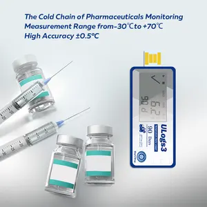USB 2.0 PDF tahan air sekali pakai, pencatat Data temperatur rantai dingin 60 hari Usb