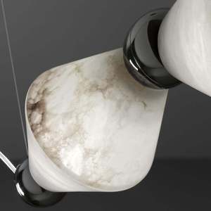 Italian Luxury Marble Chandelier Long Shape LED <b>Light</b> Source E27 Bulb Base Home Decor Pendant <b>Light</b> - Product Image 4