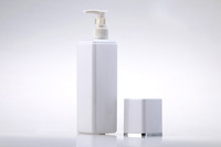 Bouteille en plastique HDPE carrée de 500 ml de taille institutionnelle avec pompe pour lotion cosmétique et produits de soin de la peau