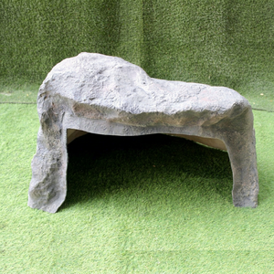 Ornement de jardin moderne en FRP gris foncé, léger et durable, imitation roche diamantée, pour mobilier extérieur et parcs - Product Image 1