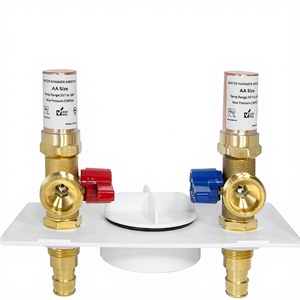 Boîtier de sortie pour machine à laver 1/2" 3/4" PEX-A Modèle WM013, Vanne anti-choc en cuivre pour raccordement MHT WM013 1/2" E - Product Image 1