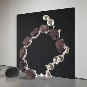 Glamorous Smokey Quartz Stone 925 Pulsera de plata Impresionante Cutstone Beaded Joyería fina superior - Product Image 3