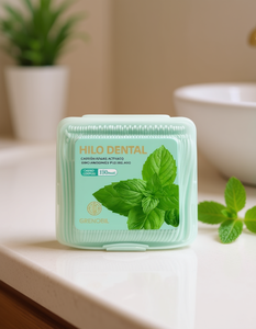 Hilo Dental Dental Floss 180 Pieces Bamboo Charcoal Activated Carbon Mint Flavor - Product Image 2