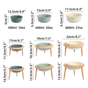 Shamitao mangkuk kucing keramik miring naik, makanan kucing dapat disesuaikan melindungi tulang belakang tengkuk anjing air hewan peliharaan - Product Image 2