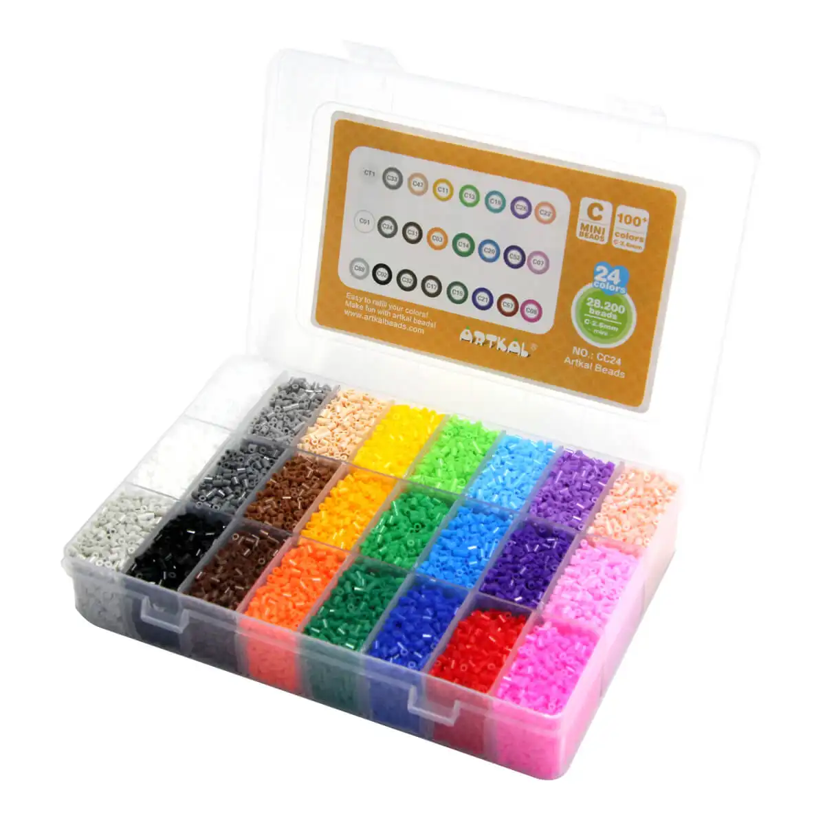 Artkal 24 Colors 2.6mm Hama Beads Kit 12000 Pcs Hama Perler Beads For Kids Diy Educational Toys
