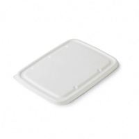 Assiette carrée biodégradable en bagasse blanche 350 ml avec 4/5/6 compartiments séparés, retournable, avec couvercle