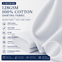Tela de Camisería 100% Algodón de 128 g/m² |   Amoníaco Líquido de Fácil Cuidado |   Densidad CM80/2 130*90 |   Cantidad mínima de pedido 1m