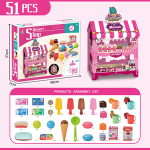 Jouets de magasin de desserts et gâteaux, comptoir de desserts avec aliments de jeu en plastique, jouets de maison de jeu intérieure sur le thème du magasin de jus - Product Image 6