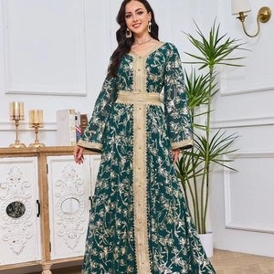 Robes de soirée maxi de luxe de Dubaï, caftan marocain pour femmes, abaya, robe kimono inspirée, grande taille pour le Ramadan et les célébrations musulmanes - Product Image 2