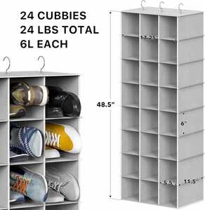 24 Compartments Hanging <b>Shoe</b> Organizer Closet Hanging <b>Shoe</b> <b>Storage</b> Shelf Wall Mount <b>Space</b> <b>Saving</b> <b>Shoe</b> Rack Hanging <b>Shoe</b> Organize - Product Image 3