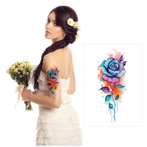 สติกเกอร์รอยสักชั่วคราวลายหัวกะโหลก3D ที่สมจริงสีดำกันน้ำออกแบบมาสำสำหรับผู้ชายผู้หญิงสำหรับศิลปะบนแขนและคอสำหรับผู้ใหญ่ - Product Image 3