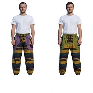 Pantalones de Algodón de Invierno Estilo Bohemio SK NOOR SONS para Mujer, Cintura Elástica, Nuevo Modelo, Holgados, Hechos a Mano, Ligeros - Product Image 1