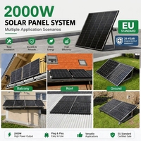 Kit Système Solaire de Balcon Monocristallin MPPT 2000W Smart Energy avec Micro-onduleur Connecté au Réseau 230V Plug&Play CE VDE Centrale Électrique Domestique