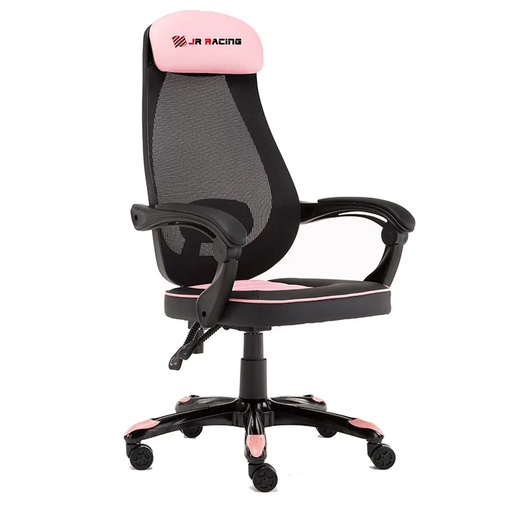 new design pink lady's fashion office mesh chair