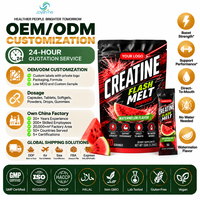 OEM/ODM Créatine en poudre à dissolution rapide en sachets, saveur pastèque, à consommer directement sans eau, complément nutritionnel sportif, marque privée