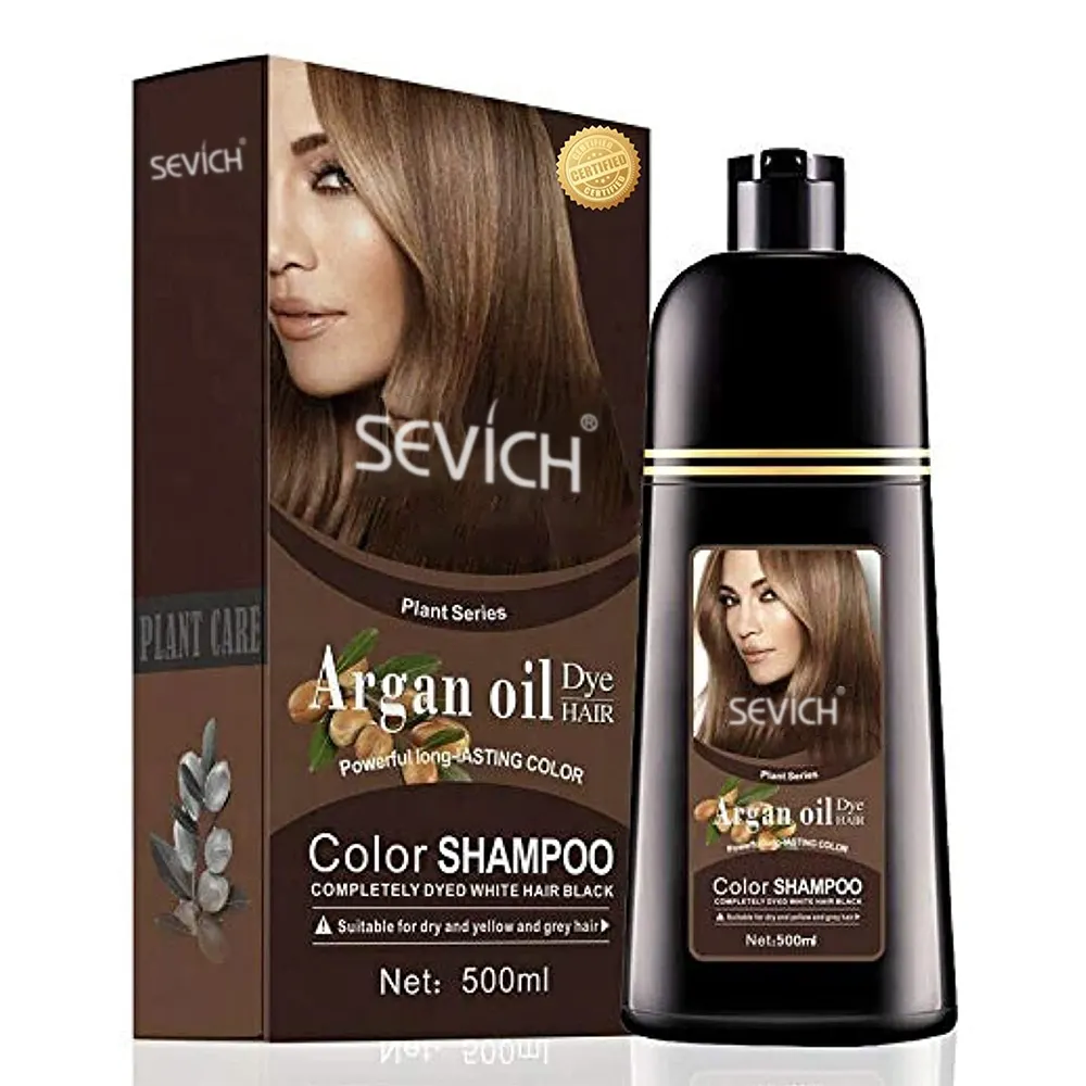 Permanent organic brown hair dye shampoo color For black Hair style 4 In 1