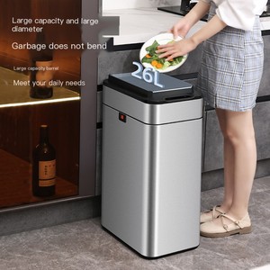 Smart Portable Electronic Household Kitchen Induction Garbage Bin Indoor Automatic Waste Bin Sensor Stainless Steel Trash Can
