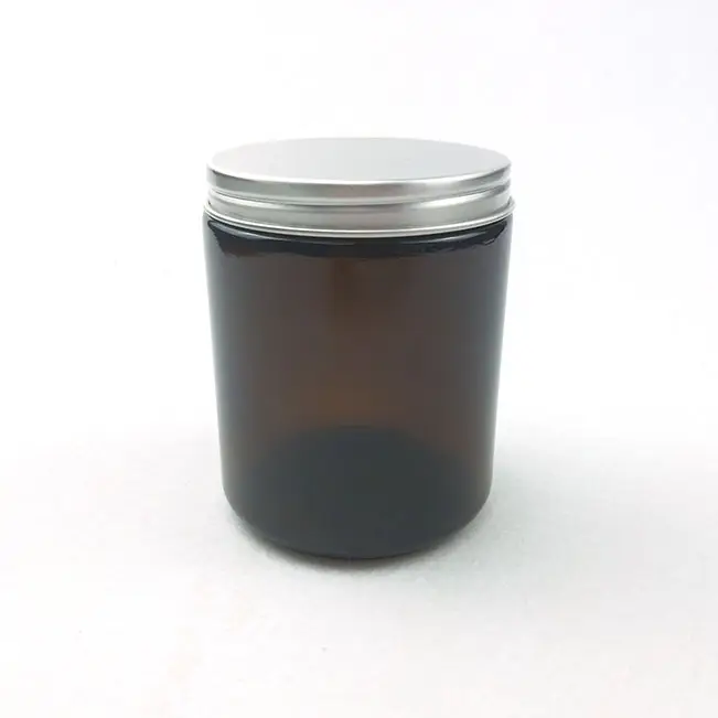 250ml Amber Glass Jar With Screw Metal Material Lid