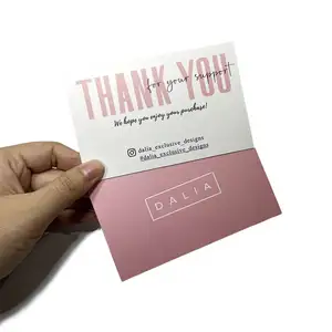 高品质定制标志可编辑包裹插入艺术纸裸体粉色感谢卡供您订购