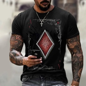 <span class=keywords><strong>Camicia</strong></span> da <span class=keywords><strong>uomo</strong></span> con stampa digitale 3d personalizzata in fabbrica modelli di carte da Poker retrò popolari Logo personalizzato magliette da <span class=keywords><strong>uomo</strong></span> con stampa 3d stile Casual - Product Image 3