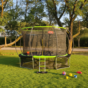 <span class=keywords><strong>Trampoline</strong></span> familial Zoshine avec enclos de sécurité complet, coussin de ressort renforcé, cadre robuste antirouille, lit de saut extérieur - Product Image 1