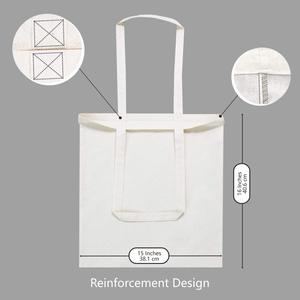 Custom Personalized Eco-Friendly Cotton Canvas Tote Shopping <b>Bag</b> Reusable Fabric with <b>Long</b> Handle for Daily Use Gift Advertising - Product Image 5