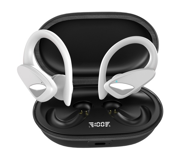 Hot-selling Noise-Canceling Wireless In-Ear Headphones with Digital Display Earhook Long Battery Life BT Earphones