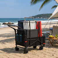 Chariot pliable robuste, capacité de charge de 400 lb, chariot pliable portable pour le camping, la pêche, la plage, OEM disponible